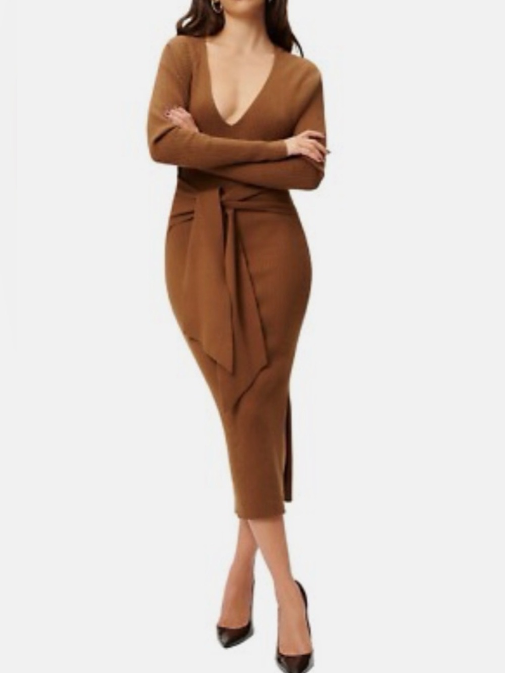Good American Ribbed Knit Midi Dress, NWT ($129)! - Picture 7 of 9